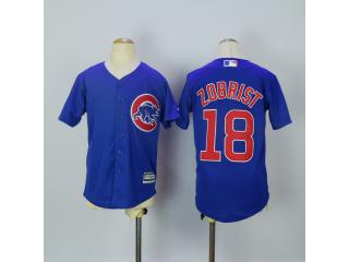 Youth Chicago Cubs 18 Ben Zobrist Baseball Jersey Blue