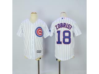 Youth Chicago Cubs 18 Ben Zobrist Baseball Jersey White