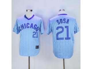 Chicago Cubs 21 Sammy Sosa Baseball Jersey Blue Retro Fans