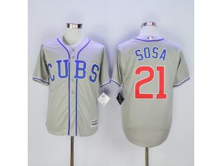 Chicago Cubs 21 Sammy Sosa Baseball Jersey Gray Fans