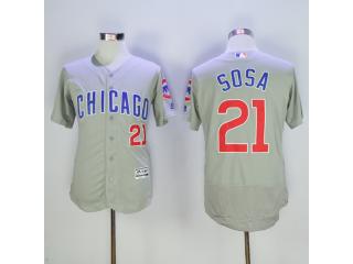 Chicago Cubs 21 Sammy Sosa Flexbase Baseball Jersey Gray
