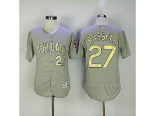 Chicago Cubs 27 Addison Russell Flexbase Baseball Jersey Gray Champion