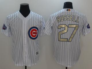 Chicago Cubs 27 Addison Russell Baseball Jersey White Champion Fans