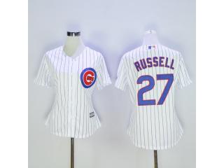 Women Chicago Cubs 27 Addison Russell Baseball Jersey White