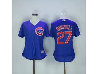 Women Chicago Cubs 27 Addison Russell Baseball Jersey Blue