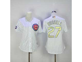 Women Chicago Cubs 27 Addison Russell Baseball Jersey White Champion