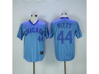 Chicago Cubs 44 Anthony Rizzo Baseball Jersey Blue Retro
