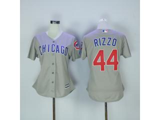 Women Chicago Cubs 44 Anthony Rizzo Baseball Jersey Gray