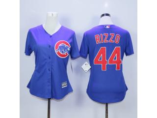 Women Chicago Cubs 44 Anthony Rizzo Baseball Jersey Blue