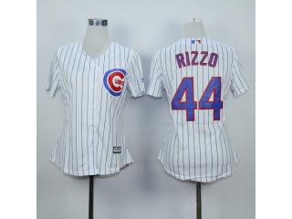 Women Chicago Cubs 44 Anthony Rizzo Baseball Jersey White