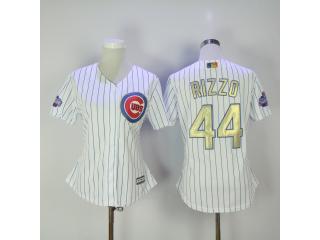 Women Chicago Cubs 44 Anthony Rizzo Baseball Jersey White Champion