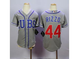 Youth Chicago Cubs 44 Anthony Rizzo Baseball Jersey Gray