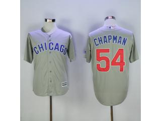Chicago Cubs 54 Aroldis Chapman Baseball Jersey Gray Fans