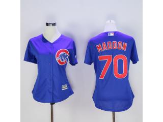 Women Chicago Cubs 70 Joe Maddon Baseball Jersey Blue