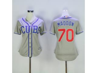 Women Chicago Cubs 70 Joe Maddon Baseball Jersey Gray
