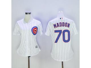 Women Chicago Cubs 70 Joe Maddon Baseball Jersey White