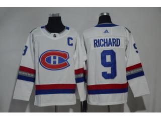 Adidas Montreal Canadiens 9 Maur Richard Ice Hockey Jersey ALL White