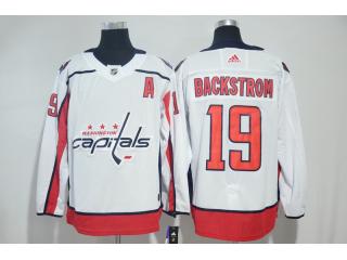 Adidas Washington Capitals 19 Nicklas Backstrom Ice Hockey Jersey White