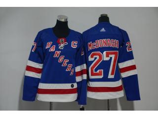 Women Adidas New York Rangers 27 Ryan McDonagh Ice Hockey Jersey Blue