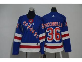 Women Adidas New York Rangers 36 Mats Zuccarello Ice Hockey Jersey Blue