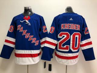 Adidas New York Rangers 20 Chris Kreider Ice Hockey Jersey Blue