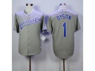 Kansas City Royals 1 Jarrod Dyson Baseball Jersey Gray Fans