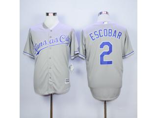 Kansas City Royals 2 Alcides Escobar Baseball Jersey Gray Fans