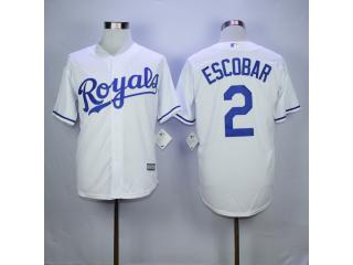 Kansas City Royals 2 Alcides Escobar Baseball Jersey White Fans