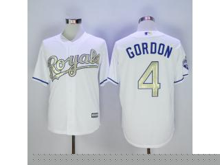 Kansas City Royals 4 Alex Gordon Baseball Jersey White Champion fans