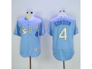Kansas City Royals 4 Alex Gordon Flexbase Baseball Jersey Light Blue Champion