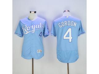 Kansas City Royals 4 Alex Gordon Flexbase Baseball Jersey Light Blue