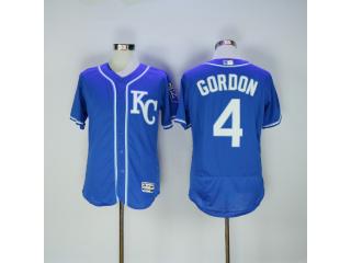 Kansas City Royals 4 Alex Gordon Flexbase Baseball Jersey Blue