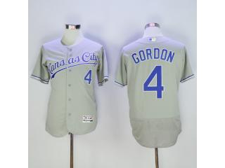 Kansas City Royals 4 Alex Gordon Flexbase Baseball Jersey Gray