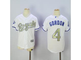 Youth Kansas City Royals 4 Alex Gordon Baseball Jersey White Champion