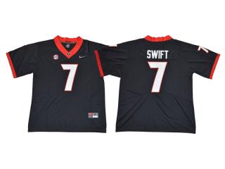 2018 New GEORGIA bulldogs 7 D'Andre Swift Limited College Football Jersey Black Diamond Edition