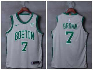 2017-2018 Nike Boston Celtics 7 Jaylen Brown Basketball Jersey Gray City Edition