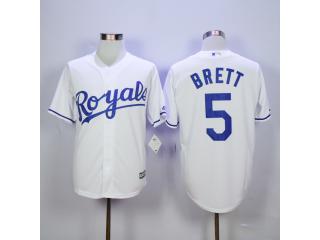Kansas City Royals 5 George Brett Baseball Jersey White Fans