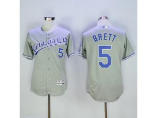 Kansas City Royals 5 George Brett Flexbase Baseball Jersey Gray
