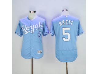 Kansas City Royals 5 George Brett Flexbase Baseball Jersey Light Blue