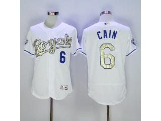Kansas City Royals 6 Lorenzo Cain Flexbase Baseball Jersey White Champion