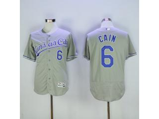 Kansas City Royals 6 Lorenzo Cain Flexbase Baseball Jersey Gray Champion
