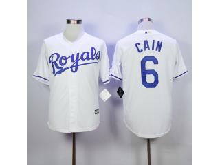 Kansas City Royals 6 Lorenzo Cain Baseball Jersey White Fans