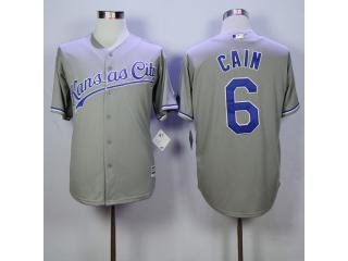 Kansas City Royals 6 Lorenzo Cain Baseball Jersey Gray Fans