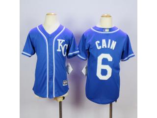 Youth Kansas City Royals 6 Lorenzo Cain Baseball Jersey Blue