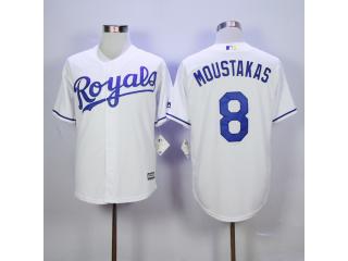Kansas City Royals 8 Mike Moustakas Baseball Jersey White Fans