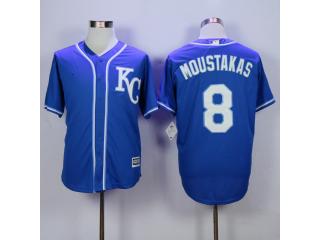 Kansas City Royals 8 Mike Moustakas Baseball Jersey Blue Fans