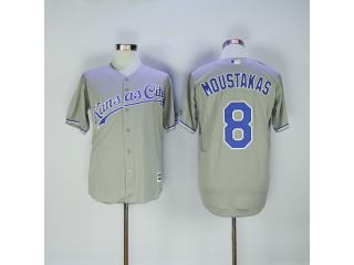 Kansas City Royals 8 Mike Moustakas Baseball Jersey Gray Fans