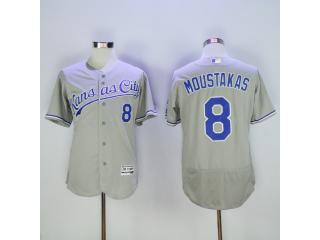 Kansas City Royals 8 Mike Moustakas Flexbase Baseball Jersey Gray