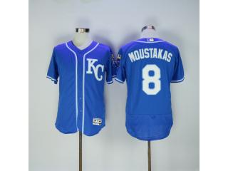Kansas City Royals 8 Mike Moustakas Flexbase Baseball Jersey Blue