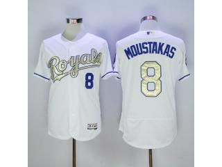 Kansas City Royals 8 Mike Moustakas Flexbase Baseball Jersey White Champion